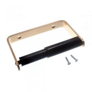 Toilet Paper Holder in Gold with Black Spring Roller