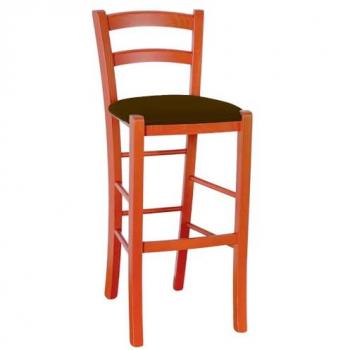 Okaffarefatto Orange‑Holz Hochschlegelbank, 73 cm, rustikaler Look, Similleder-Sitz braun