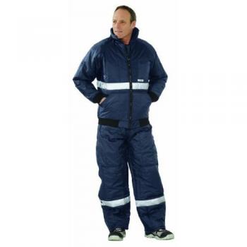 Planam Kühlhaus Blouson mit rotem Innenfutter, Größe XL, marine