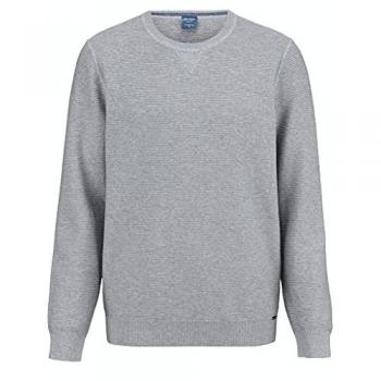 OLYMP Herren Pullover mit Rundhalsausschnitt, grau, Baumwolle