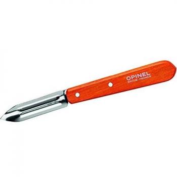 Opinel 115 Chef’s Dual‑Tool: Sbucciatore & Spelucchino, Acciaio Sandvik, Manico Faggio Arancione