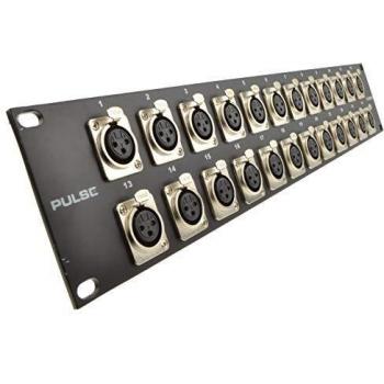 XLR/Mic 19 inch Flight Case/Network Cab Rack Panel 24 Female Connectors