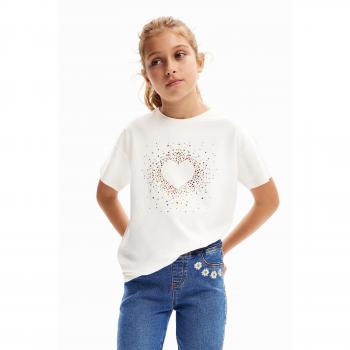 Maglietta fashion cuore strass
