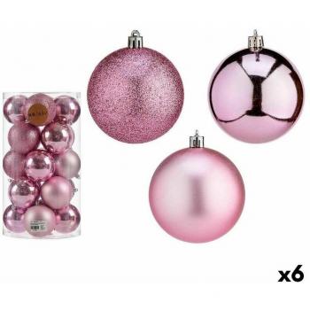 Confezione di palline di Natale Ø 8 cm in colore rosa