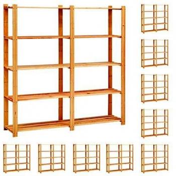 Sonata 5-Shelf Unit, 10 pcs, 170x38x170 cm, Hardwood, 500 kg