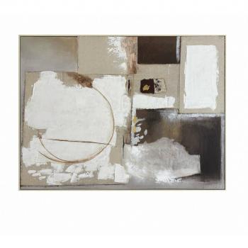 Obra Abstracta con Textura de Arpillera Verde