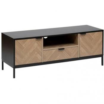 Porta TV 3 ante effetto legno e nero 120x40 cm – Five Simply Smart