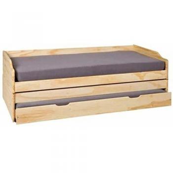 Lit banquette en bois massif naturel