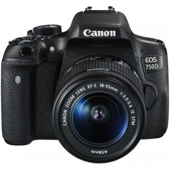 Cámara Digital Canon EOS 750D Black – Kit de Accesorios (SD 16GB, Bolsa 100EG, Lente 18‑55)