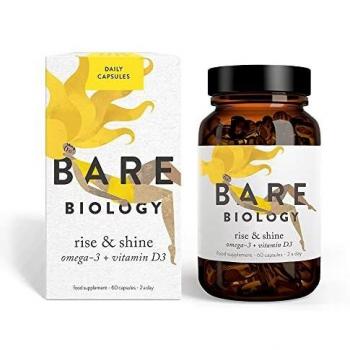 High Strength EPA and DHA Omega 3 Fish Oil with Vitamin D3 for Immune Support by Bare Biology (60 Capsules)