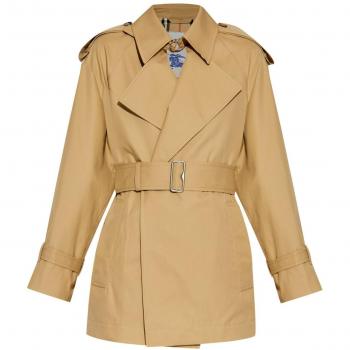Burberry Beige Cotton Gabardine Trench Coat, Size 4