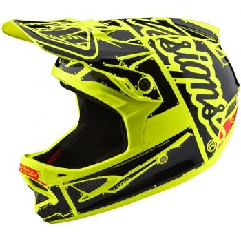 Troy Lee Designs Gelbe Downhill-MTB-Fiberlite-Helm – Gr. M