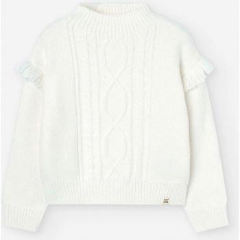 Maglione Bambina con Dettagli Intrecciati e Frange