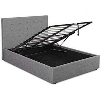 Lucca Double Bed with Ottoman Base and Fabric Upholstery