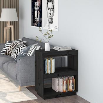 VidaXL Estantería de pino macizo 60x35x71 cm Negra