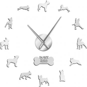 Boston Bull Terrier Wall Art Clock