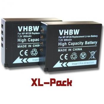 Kit batterie double 800 mAh 7,2 V Li‑Ion Fuji NP‑W126s