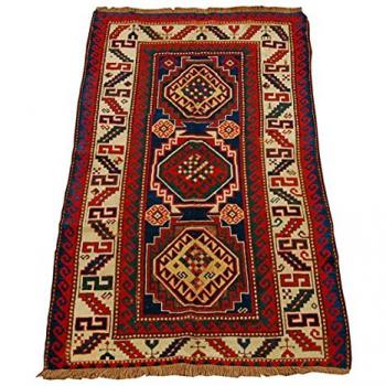 Alfombra Oriental Antigua Kazak/Shirvan Hecha a Mano 190x103 cm