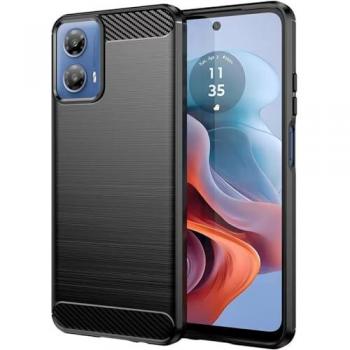 Funda de Gel Carbono Negra para Motorola Moto G34 5G