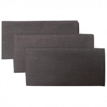 Soleil d'ocre Ensemble de 3 Serviettes en Coton Panama 45 x 45 cm Anthracite