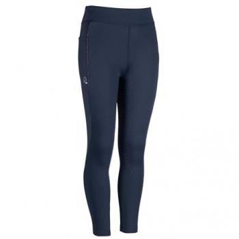 Silicone Full Seat Riding Leggings by HKM Alice – Deep Blue, Age 12–13