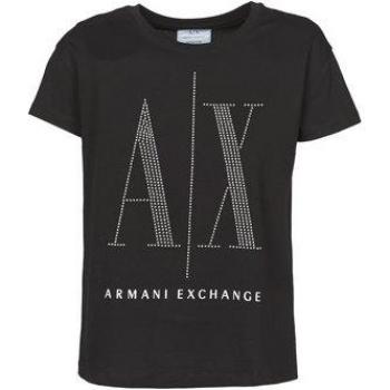 Armani Exchange Women's Black Logo Stud T-Shirt XS