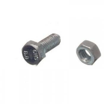 HEX Bolt Set Screw 8.8 Grade Steel M6 X 16MM + Nuts BZP (Pack of 200)