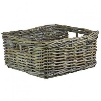 Midnight Rattan Square Basket