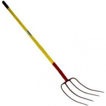 Manico forcone giallo metallico 4 denti 9,75×12,08 (Sifer 95807)