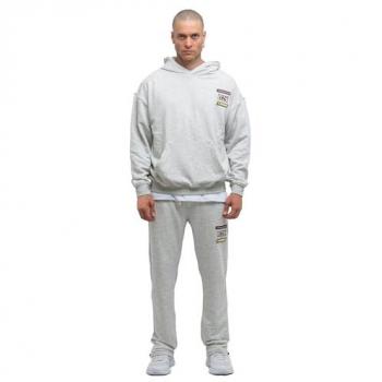Tom Barron Herren Trackwear Set Grau L – Oversized – Abzeichen auf Brust