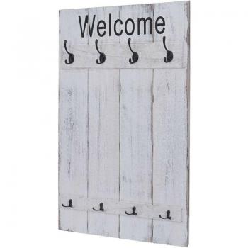 Perchero de pared “Vintage Shabby” 921 con acabado blanco