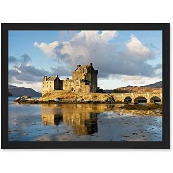 Classic Eilean Donan Castle A4 Wall Display in Black