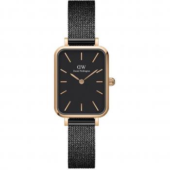 Reloj Daniel Wellington Quadro Ashfield 20x26mm Negro y Oro Rosa