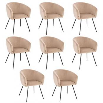 Juego de 8 Sillas de Comedor Aria – Color Beige