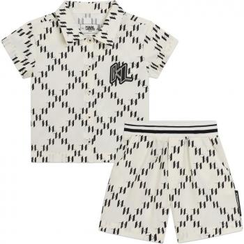 Karl Lagerfeld Kids – T-shirt noir à motifs + short assorti garçon 6M