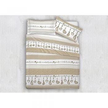 Copripiumino Matrimoniale 100% Cotone Natalizio Invernale con Renne e Cuori