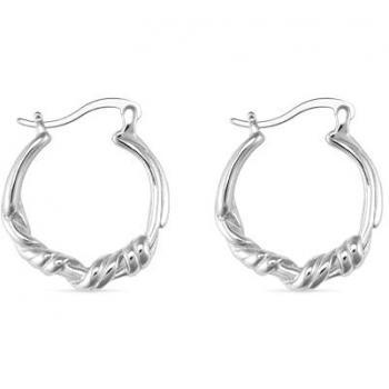 Elk & Bloom Women's Thick Twisted Silver Earrings