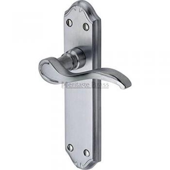 Satin Chrome Lever Latch Duo