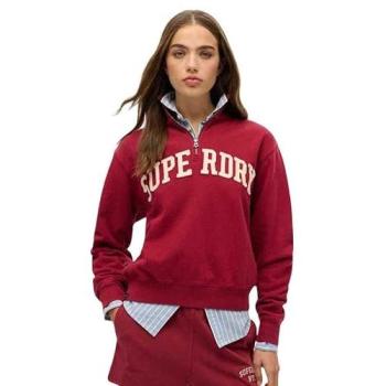 Bordeaux Red Superdry Women's Athletic Zip Sweatshirt