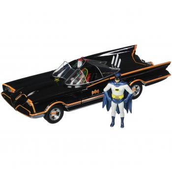 Batmobile Classique 1966 avec Figurines Batman et Robin