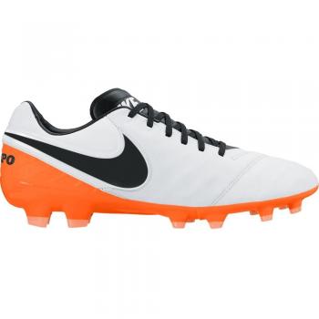 Nike Tiempo Legacy II FG, Men's Football Boots, White / Black-Total Orange, 7 UK (41 EU)