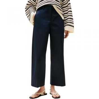 Tommy Hilfiger Chinohose in Marine mit weitem Bein