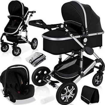 KESSER® Loops Kombikinderwagen 3 in 1 mit Babywanne und Buggy Sportsitz