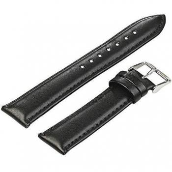Newgen medicals Uhrenarmband Kunstleder: Stilvolles Kunstleder-Uhrband in Schwarz für 20-mm-Uhren