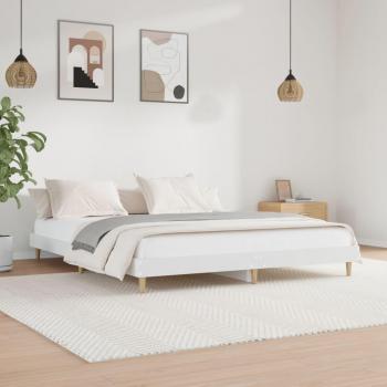 Lit blanc 150x200 cm en bois d'ingénierie