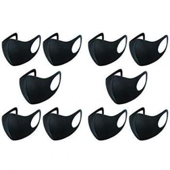 MetroMask 10-Count Reusable Black Facial Covers