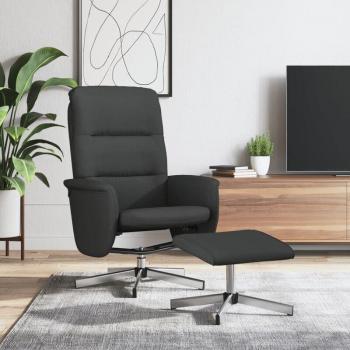 Prolenta Premium Sofa Inclinable Repose-pieds Noir Tissu