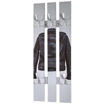 Porte-Vêtements Murale PEGANE Gris-Noir-Optique INOX 40x9x100 cm