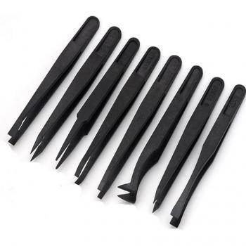 8-Piece Plastic Tweezers Set for ESD Applications