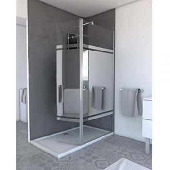 Anta Pivotante per Parete Doccia 40x200 cm Vetro 6 mm – Design in Metallo Cromato
